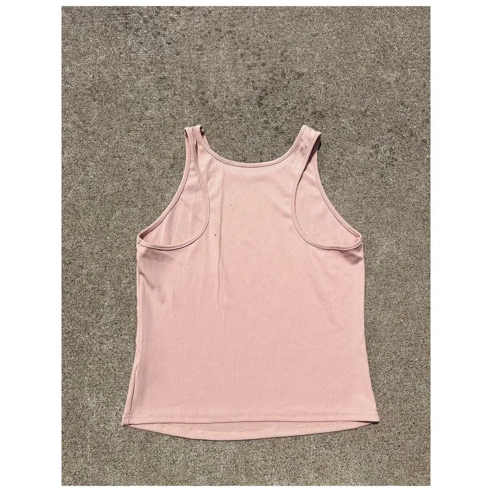 Pink Racerback Tank L Athleisure Gym Yoga Pilates‎ Clean Girl Aesthetic Trendy